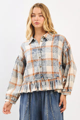 Plaid Flannel Peplum Top