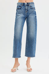 Bettie's High Rise Crop Barrel Adjustable WB Jeans