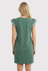 Knit Band Ruffle Sleeve Dress