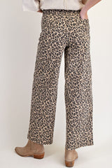 Animal Printed Washed Twill Pant