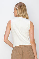 V-Neck Button Down Vest