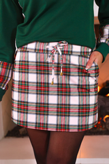 White Plaid  Skort