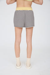 Charcoal Striped Knit Shorts