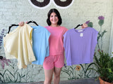 Sleeveless Top and Drawstring Waist Short Set