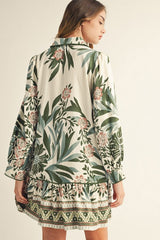 Floral Collard Tiered Dress