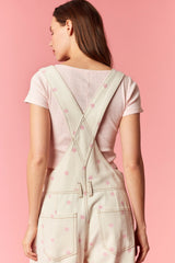 Curvy Polka Dot Denim Barrel Leg Overalls