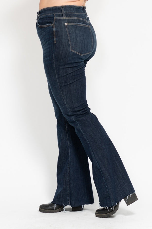 Curvy Camry's High Wasted Flare Dark Wash Jeans