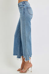 Natalie High Rise Crop Jeans with Wide Step Hem