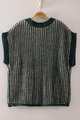 Two Tone Rib Knit Sweater Vest