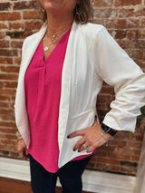 Short Blazer With Ruched Sleeves