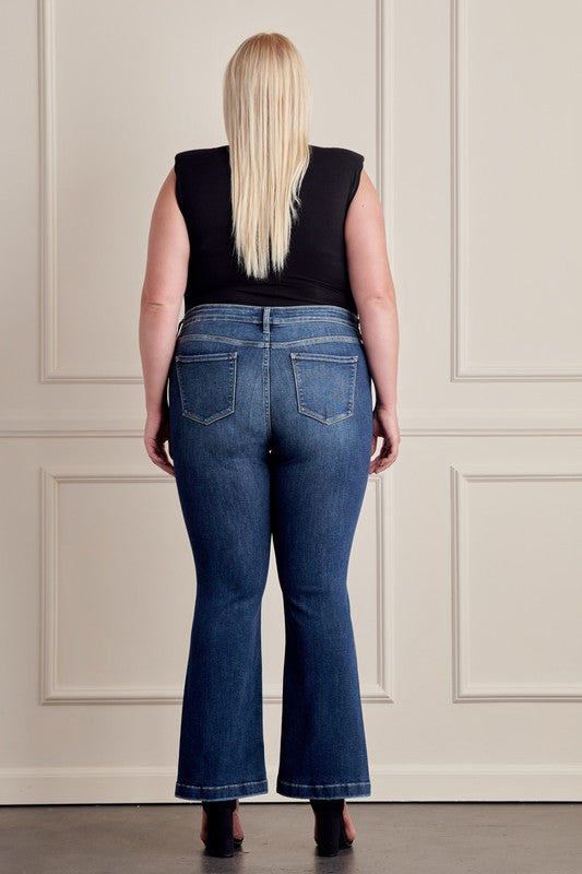 Curvy Neeson's petite flare jeans