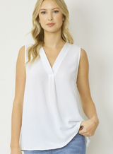 Sleeveless v-neck dressy top