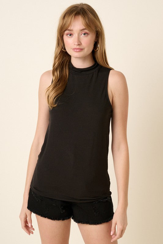 Sleeveless Mock Neck Top