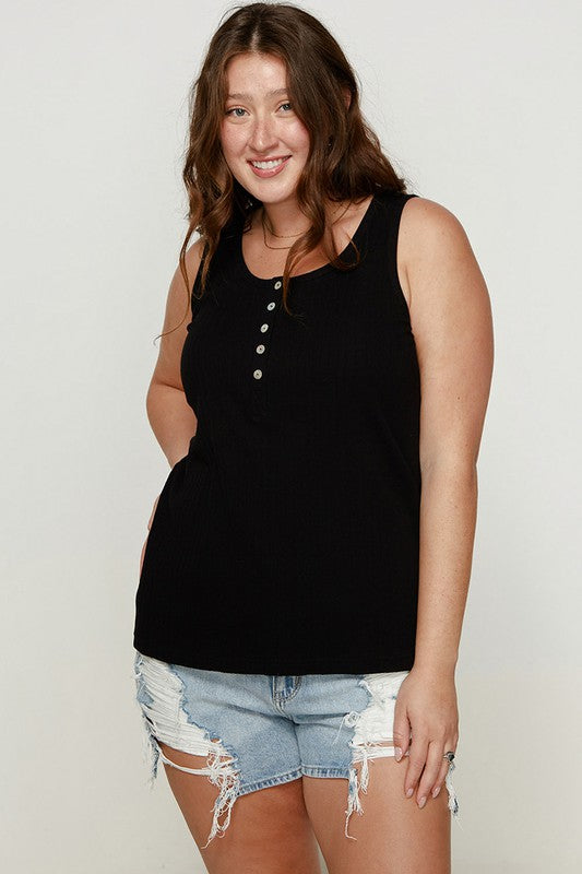 Curvy Round Neck Ribbed Tank