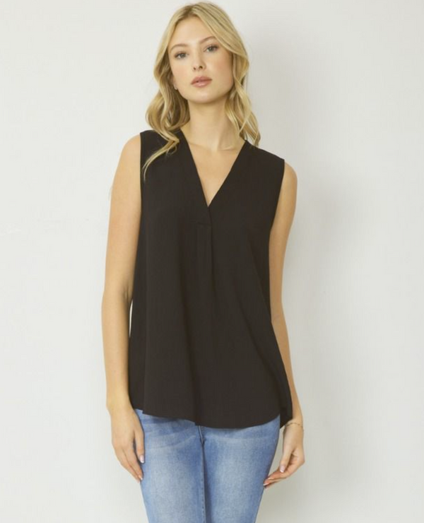 Sleeveless v-neck dressy top 