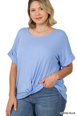 Crepe knot front top