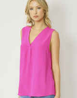 Sleeveless v-neck dressy top