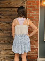 Floral ruffle shorts