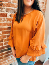 Ruffle Sleeve Detail Dressy Top