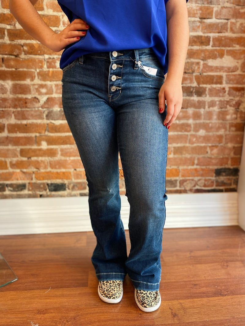 Neeson's petite flare jeans
