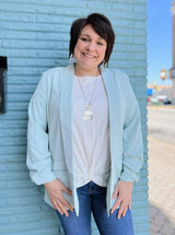 Sage Spotted Blazer With Pockets
