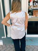 Silky leopard tank top