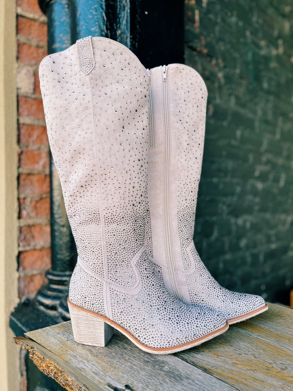 Garth's Rhinestone Boots Silver