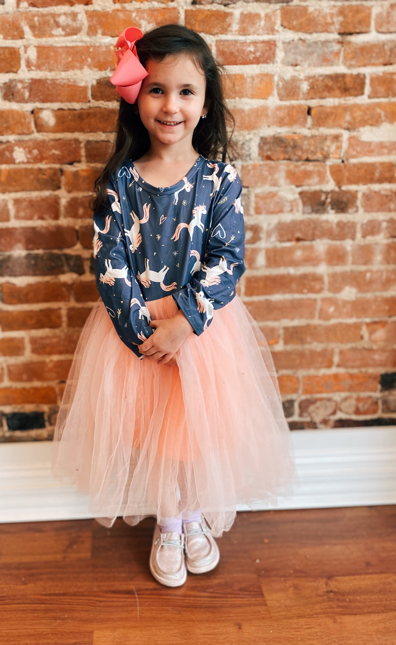 Kids unicorn tool twirling dress