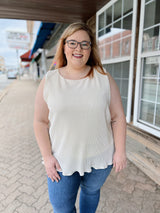 Curvy Pleated Sleeveless Top