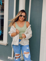 Ribbed v-neck support tank top