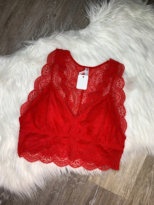 Stretch lace hourglass back bralette