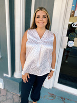 Silky leopard tank top