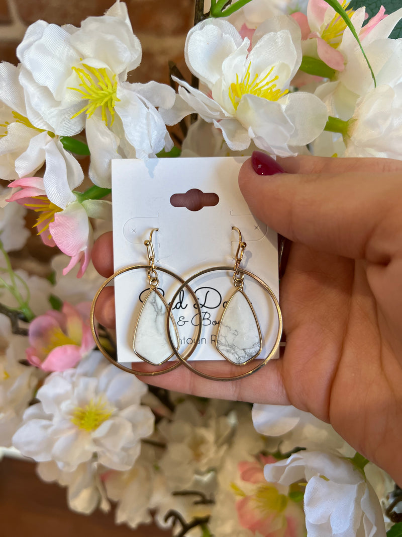 Marble hoop earrings