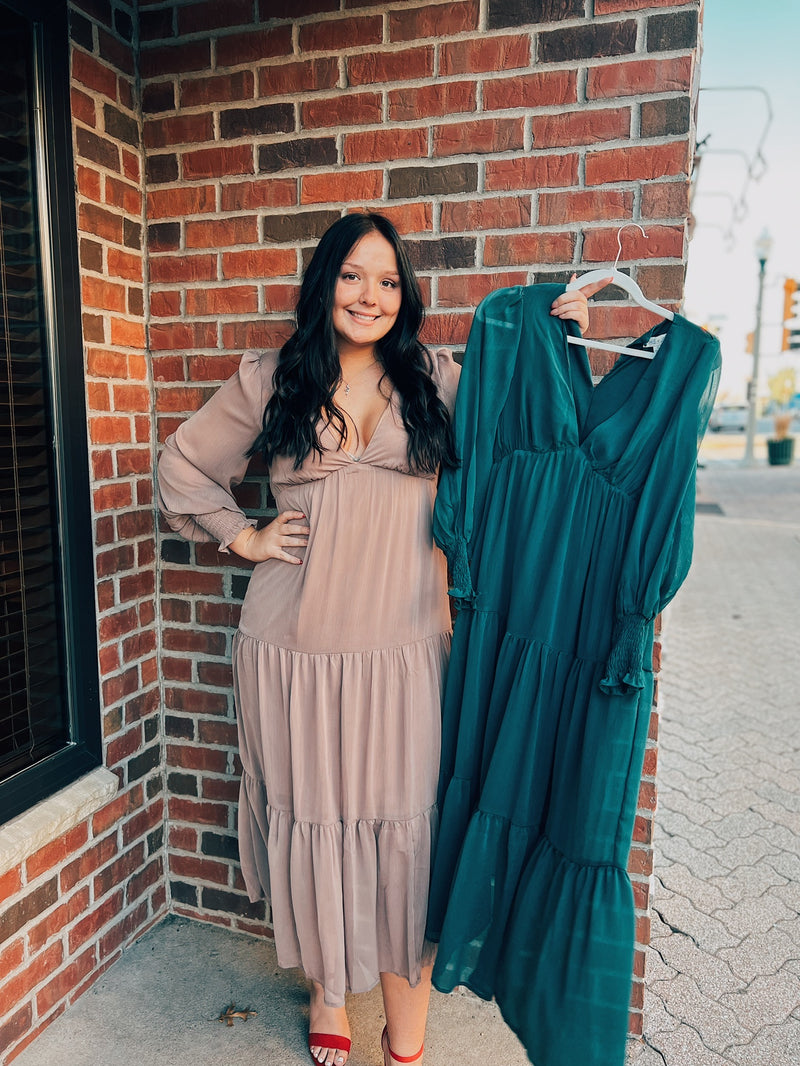 Long sleeve tiered maxi dress