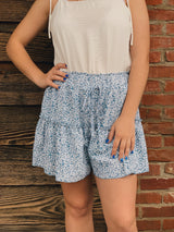 Floral ruffle shorts