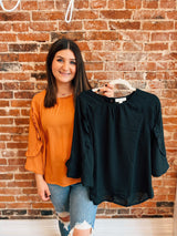 Ruffle Sleeve Detail Dressy Top