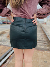 Faux leather skirt with pockets