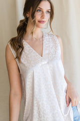Silky leopard tank top