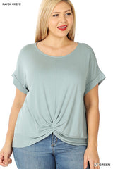 Crepe knot front top