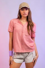 Basic V-Neck Outstiched Top
