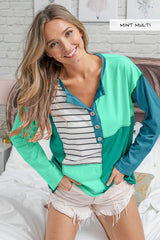 Striped Contrast Top