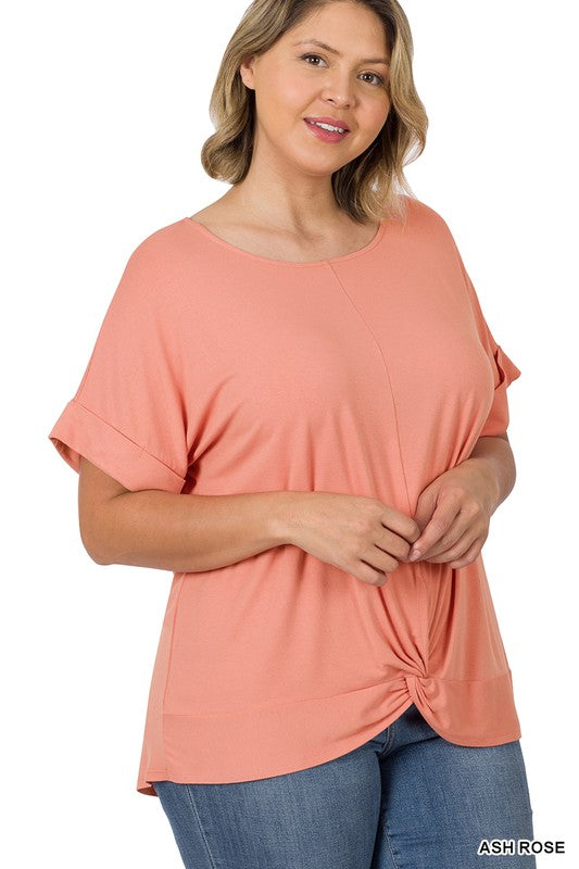 Crepe knot front top