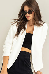 Short Blazer With Ruched Sleeves