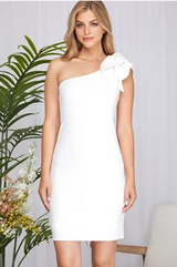 One Shoulder Bow Detail Dress