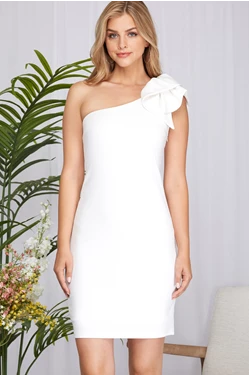 One Shoulder Bow Detail Dress